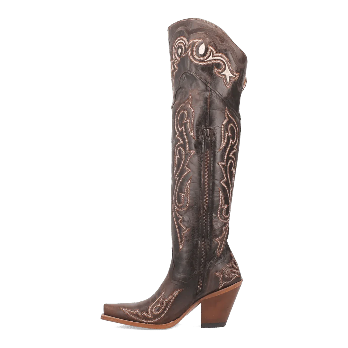 Dan Post Boots Boots Dan Post Women's Kommotion Snip Toe Leather Tall Boots - Chocolate DP4342