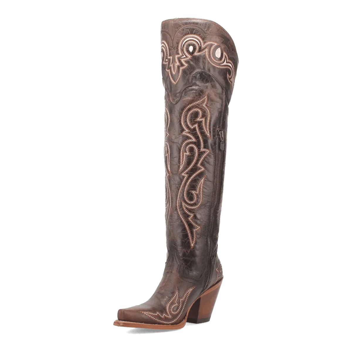 Dan Post Boots Boots Dan Post Women's Kommotion Snip Toe Leather Tall Boots - Chocolate DP4342