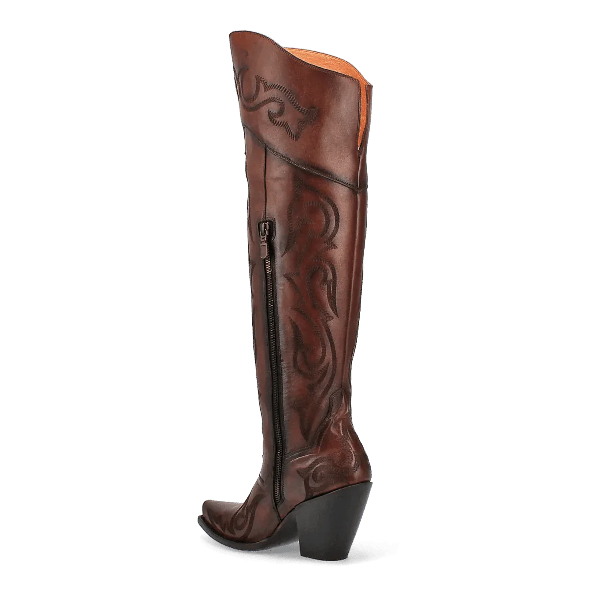 Dan Post Boots Boots Dan Post Women's Seductress Snip Toe Leather Tall Boots - Chestnut DP3285