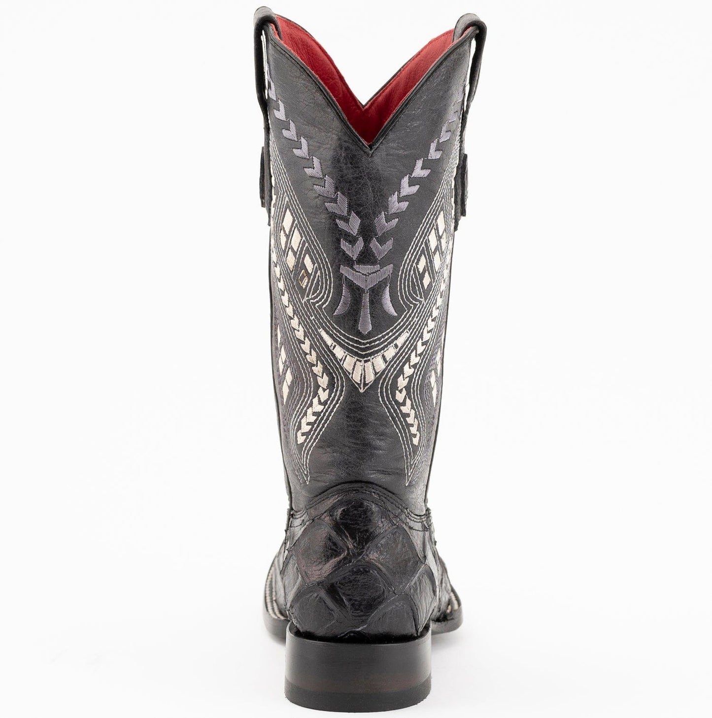 Ferrini Boots Boots Ferrini Women's Bronco Square Toe Boots Pirarucu Fish Print - Black 9339304