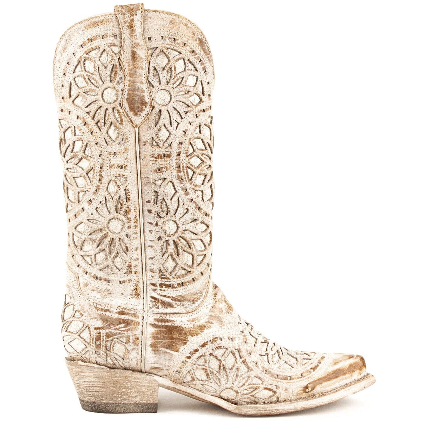 Ferrini Boots Boots Ferrini Women's Mandala Snip Toe Boots Handcrafted - Shaby Chic Brown 8176110