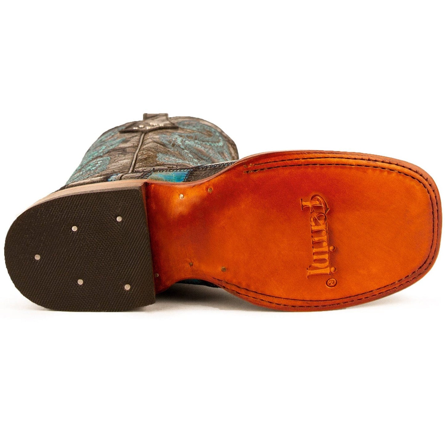 Ferrini Boots Boots Ferrini Women's Patchwork Square Toe Boots Handcrafted - Black/Teal 8139350