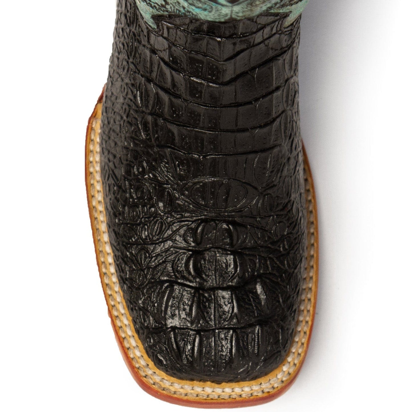 Ferrini Boots Boots Ferrini Women's Stampede Square Toe Boots Crocodile Print - Black/Teal 9039350