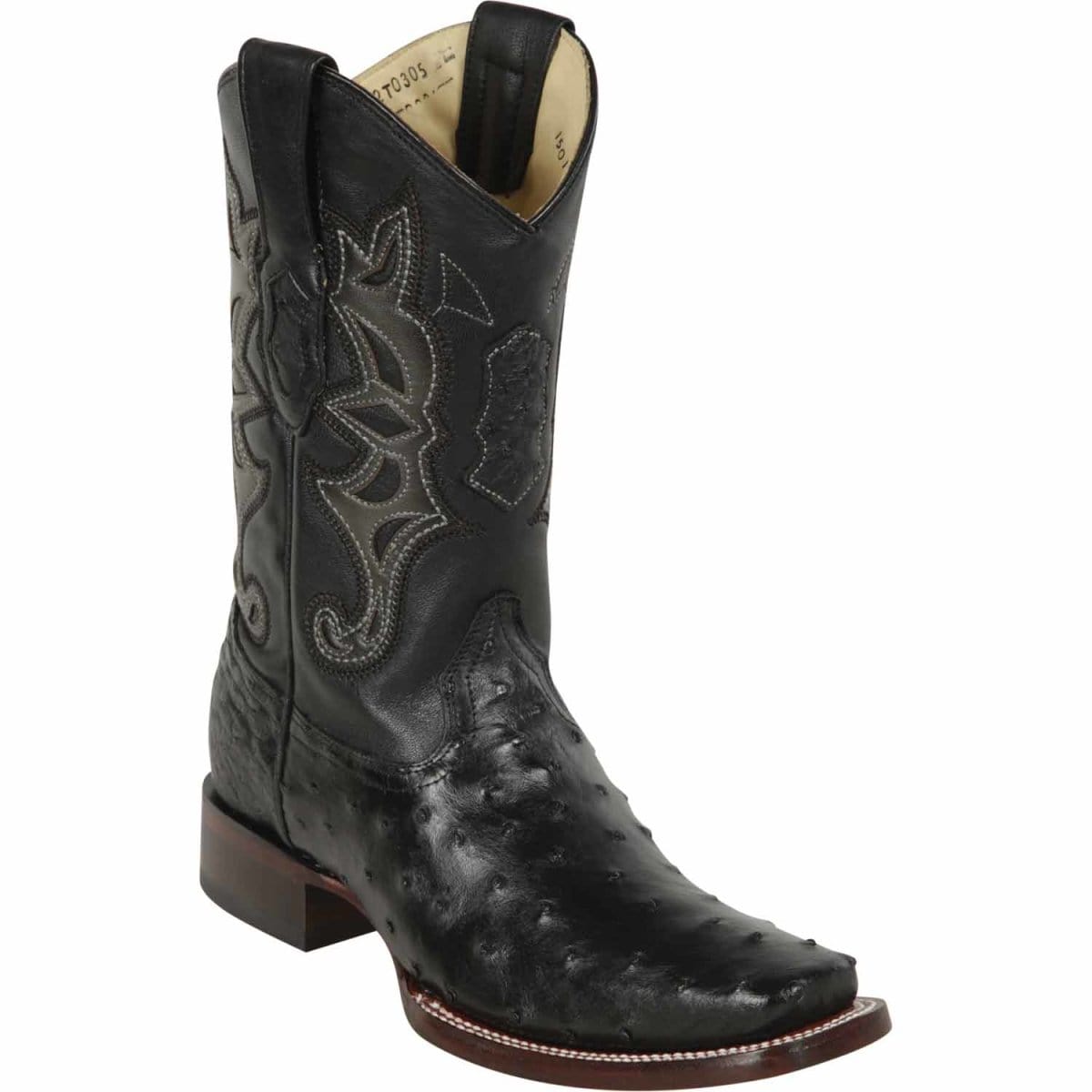 Los Altos Boots Boots Black / 6 Men's Los Altos Genuine Ostrich Square Toe Boots - Black LAB-812T8305