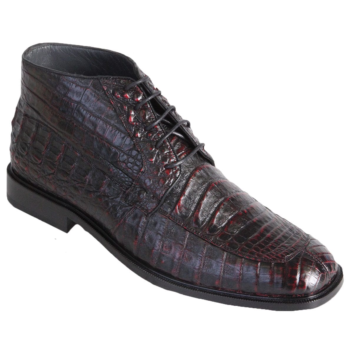 Los Altos Boots Shoes Black Cherry / 6 Men's Original Exotic Caiman Belly Skin ShoeS LAB-ZA30682