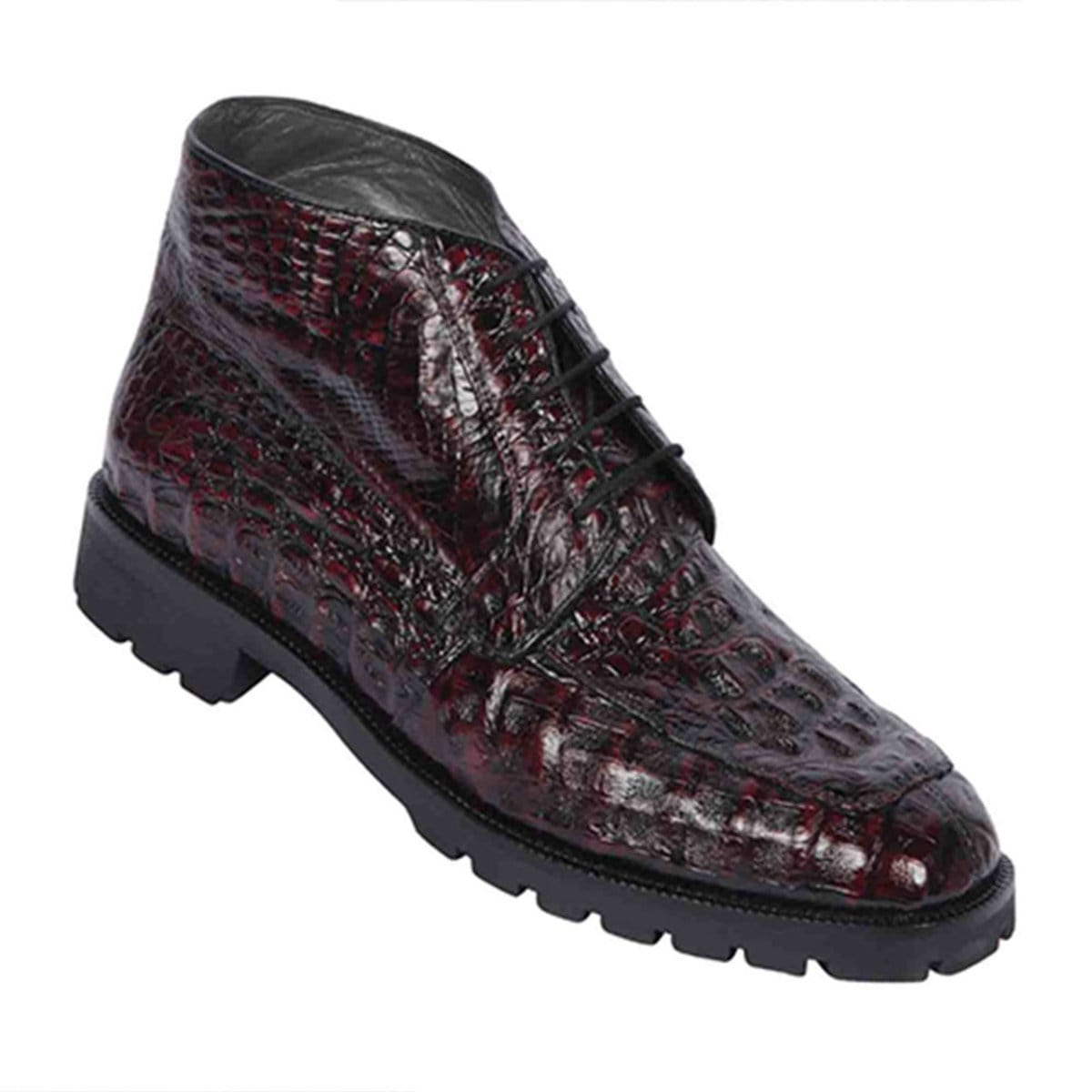 Los Altos Boots Shoes Black Cherry / 6 Men's Original Exotic Caiman Hornback Skin Shoes LAB-ZA20602
