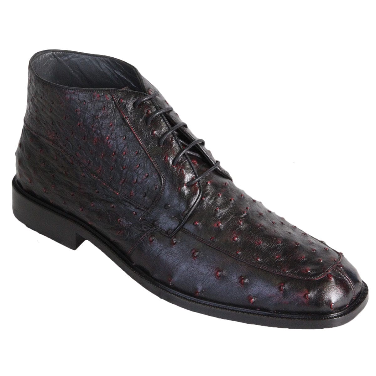 Los Altos Boots Shoes Black Cherry / 6 Men's Original Exotic Ostrich Skin ShoeS LAB-ZA30603