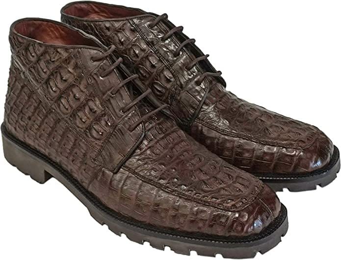 Los Altos Boots Shoes Brown / 6 Men's Original Exotic Caiman Hornback Skin Shoes LAB-ZA20602