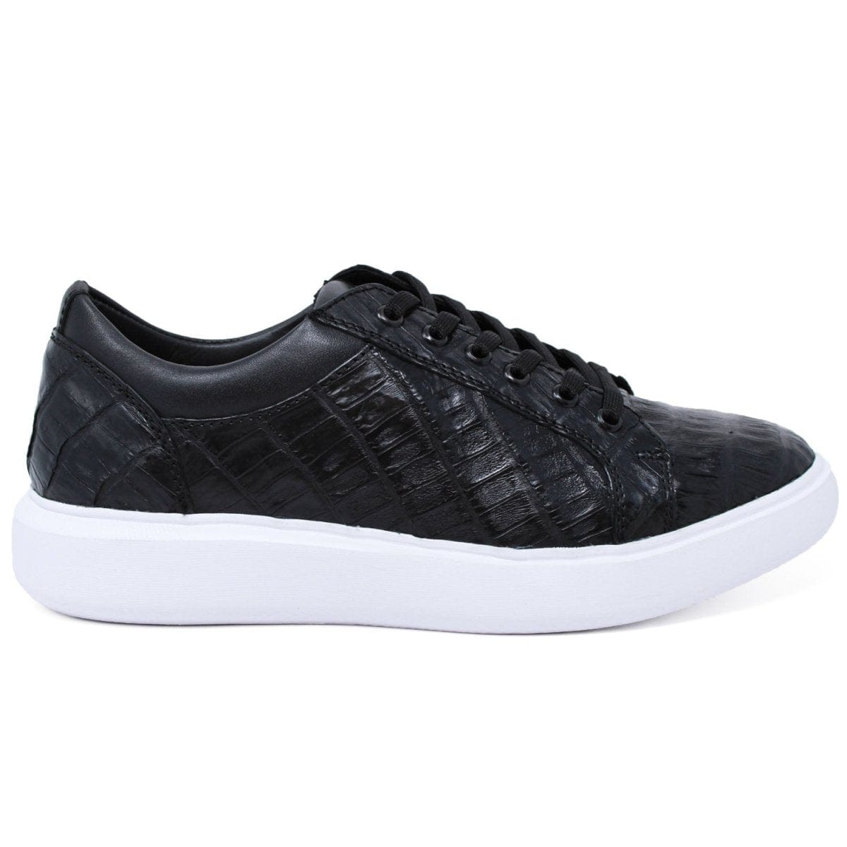 Los Altos Boots Shoes Men's Genuine Full Caiman Belly Skin Sneakers - Black LAB-ZSM0282
