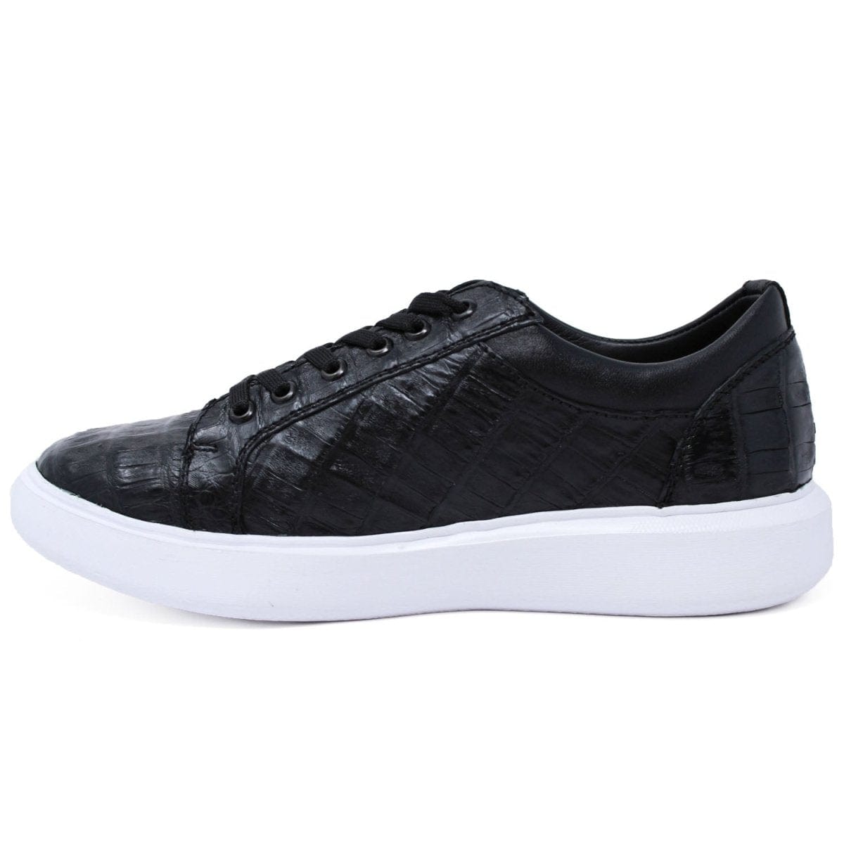 Los Altos Boots Shoes Men's Genuine Full Caiman Belly Skin Sneakers - Black LAB-ZSM0282