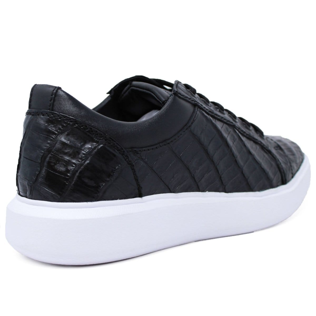 Los Altos Boots Shoes Men's Genuine Full Caiman Belly Skin Sneakers - Black LAB-ZSM0282