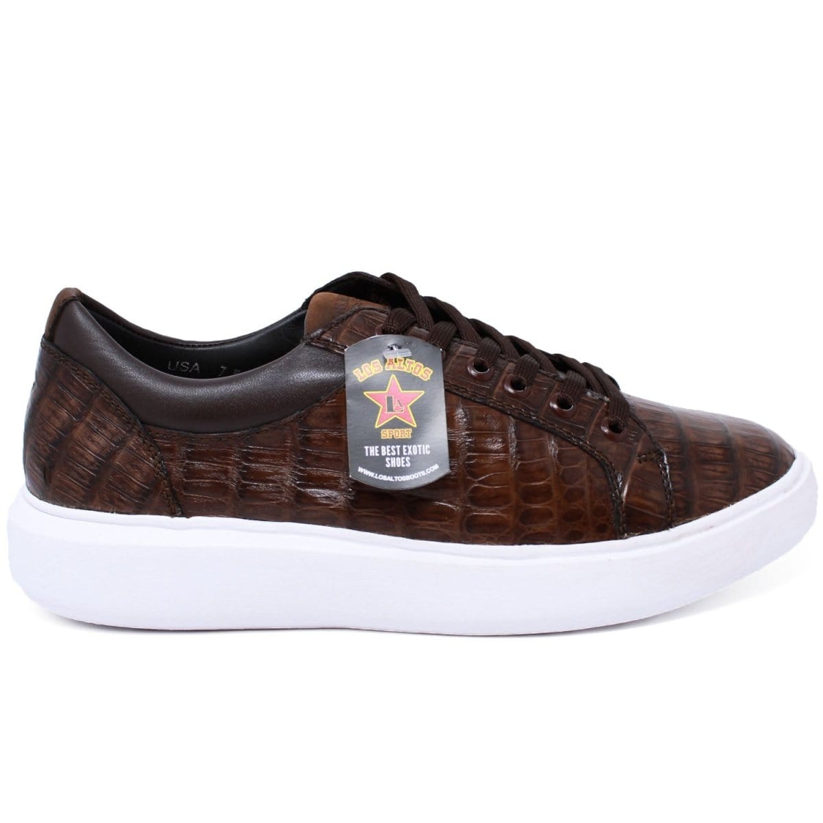 Los Altos Boots Shoes Men's Genuine Full Caiman Belly Skin Sneakers - Black LAB-ZSM0282