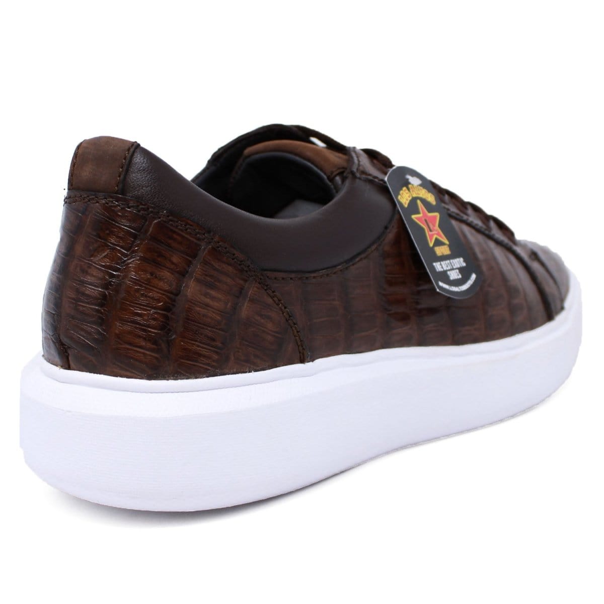 Los Altos Boots Shoes Men's Genuine Full Caiman Belly Skin Sneakers - Black LAB-ZSM0282