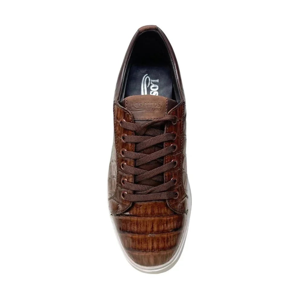 Los Altos Boots Shoes Men's Genuine Full Caiman Belly Skin Sneakers - Black LAB-ZSM0282