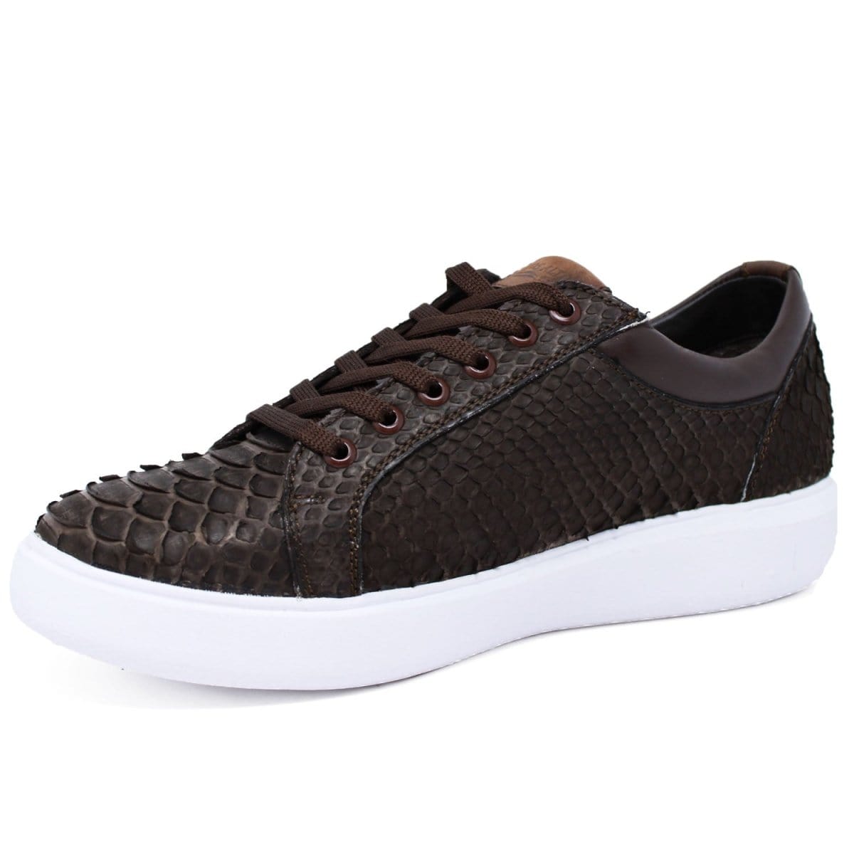 Los Altos Boots Shoes Men's Genuine Full Python Skin Sneakers - Brown LAB-ZSM025707