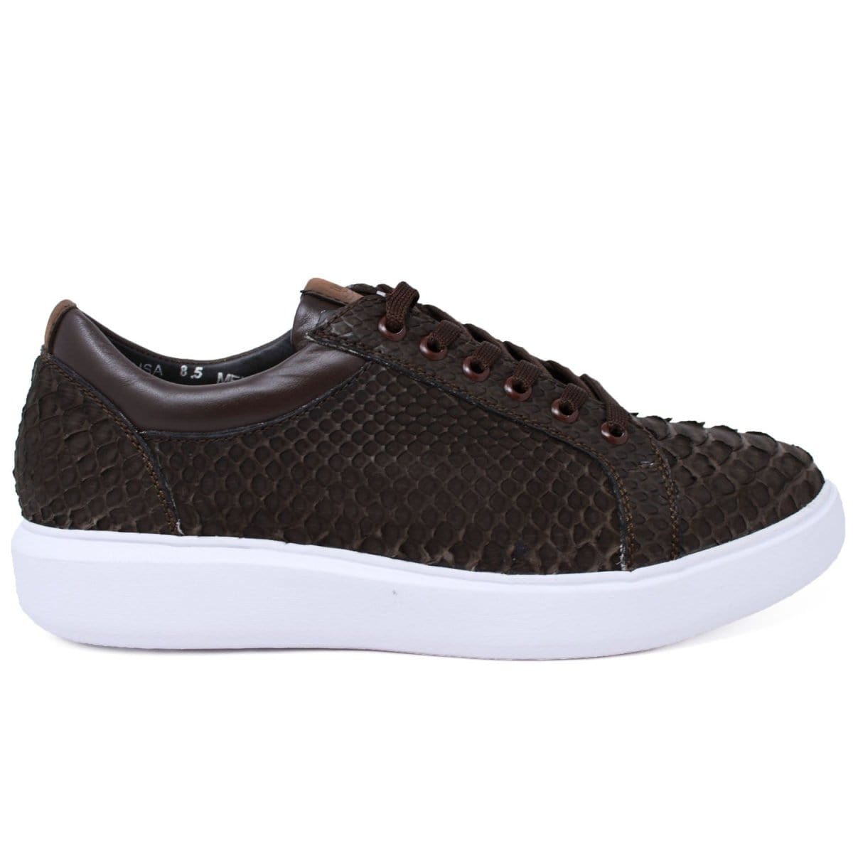 Los Altos Boots Shoes Men's Genuine Full Python Skin Sneakers - Brown LAB-ZSM025707