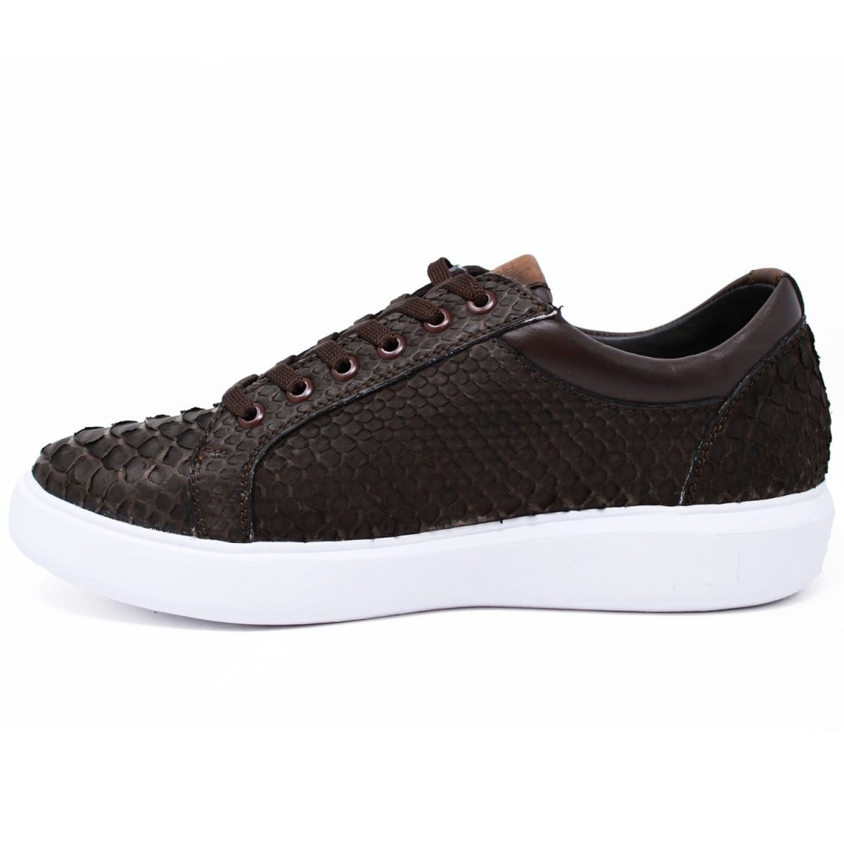 Los Altos Boots Shoes Men's Genuine Full Python Skin Sneakers - Brown LAB-ZSM025707