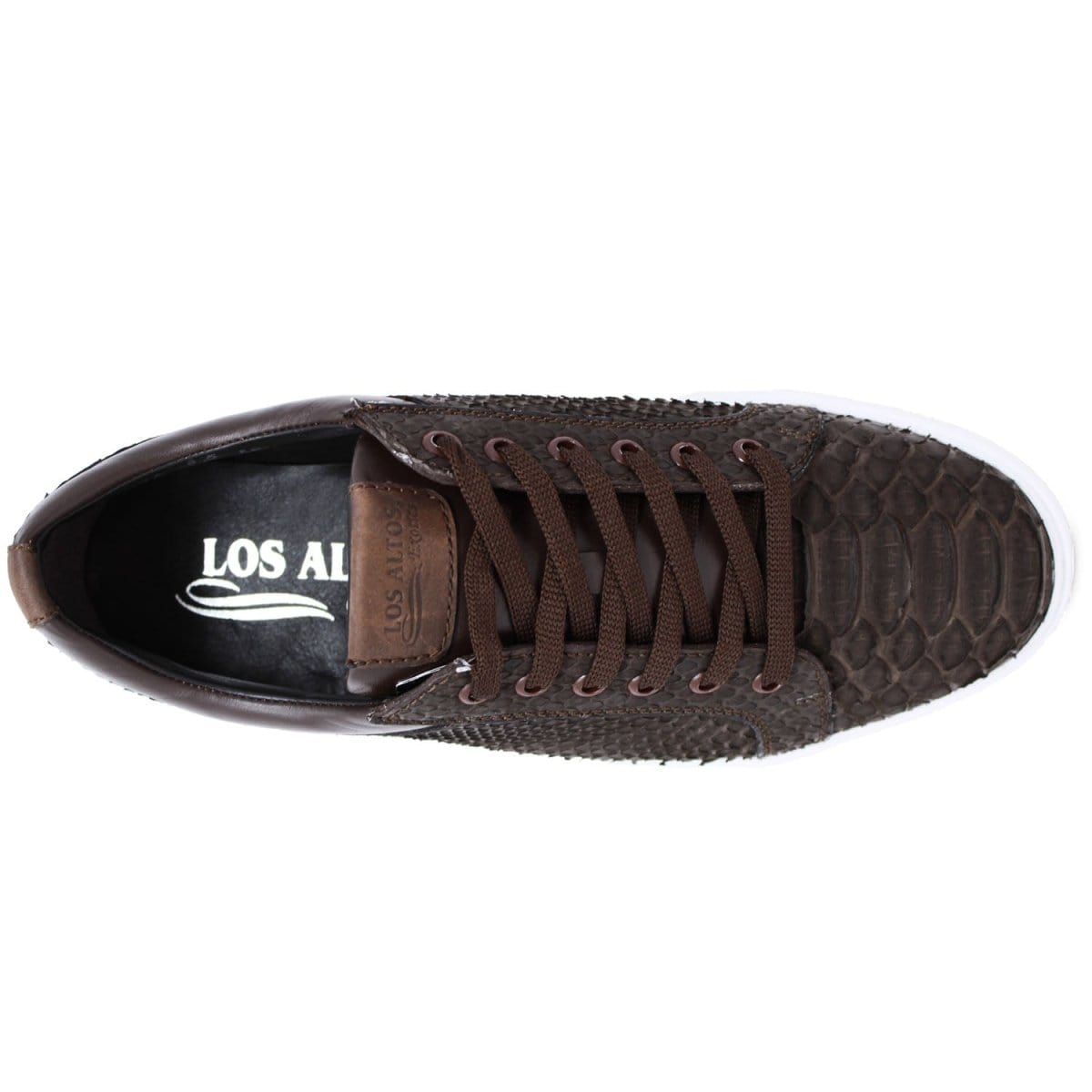 Los Altos Boots Shoes Men's Genuine Full Python Skin Sneakers - Brown LAB-ZSM025707
