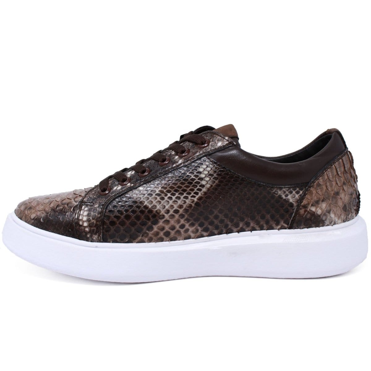 Los Altos Boots Shoes Men's Genuine Full Python Skin Sneakers - Rustic Brown LAB-ZSM025785