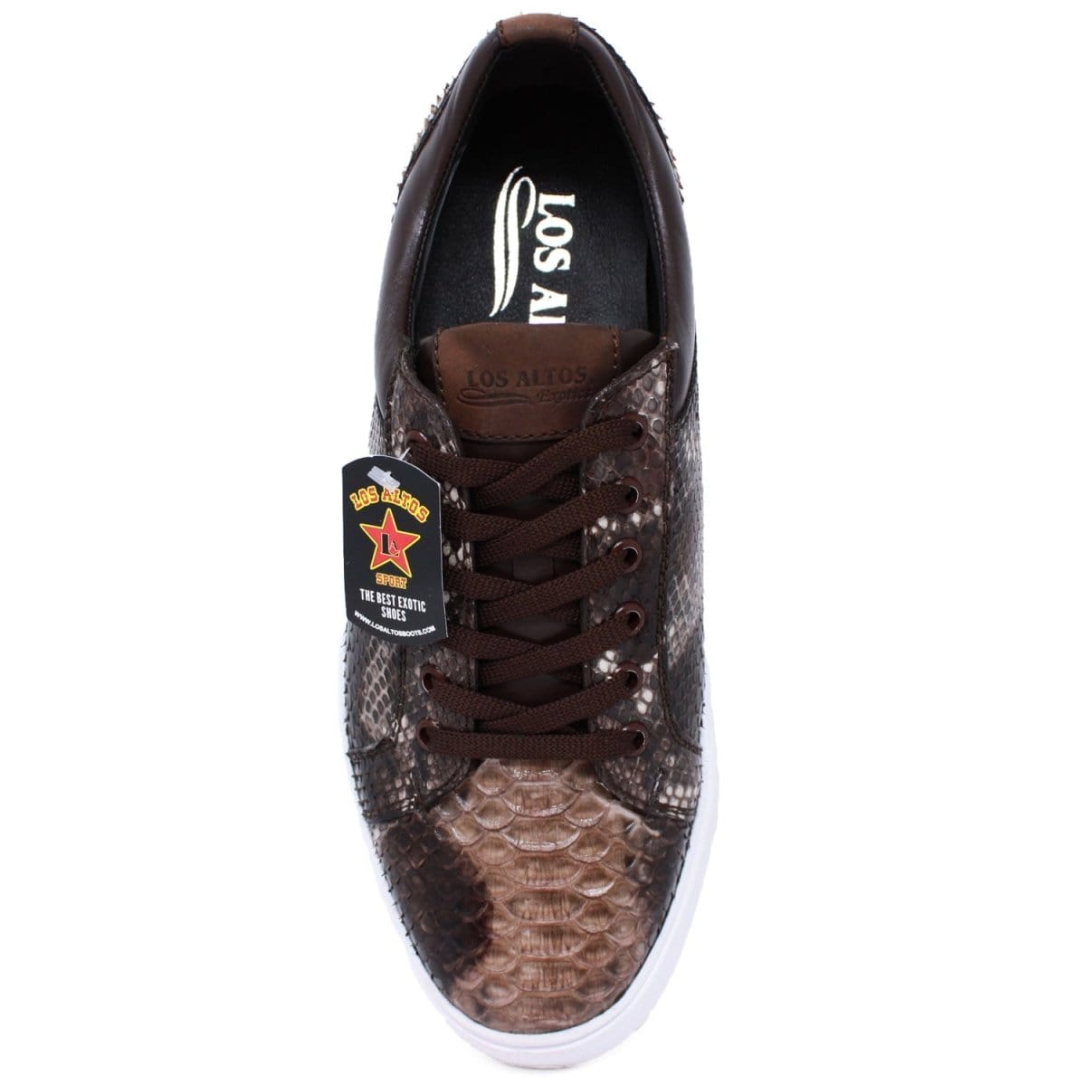 Los Altos Boots Shoes Men's Genuine Full Python Skin Sneakers - Rustic Brown LAB-ZSM025785