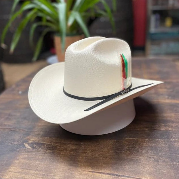 Tombstone Sombrero Sombrero Tombstone 100X Horma Sinaloa con Plumas Ala 3 1/2"