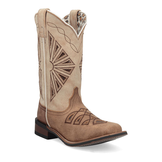 Dan Post Boots Boots Brown / 6 Laredo Women's Kite Days Broad Square Toe Leather Boots - Brown / Bone 5821