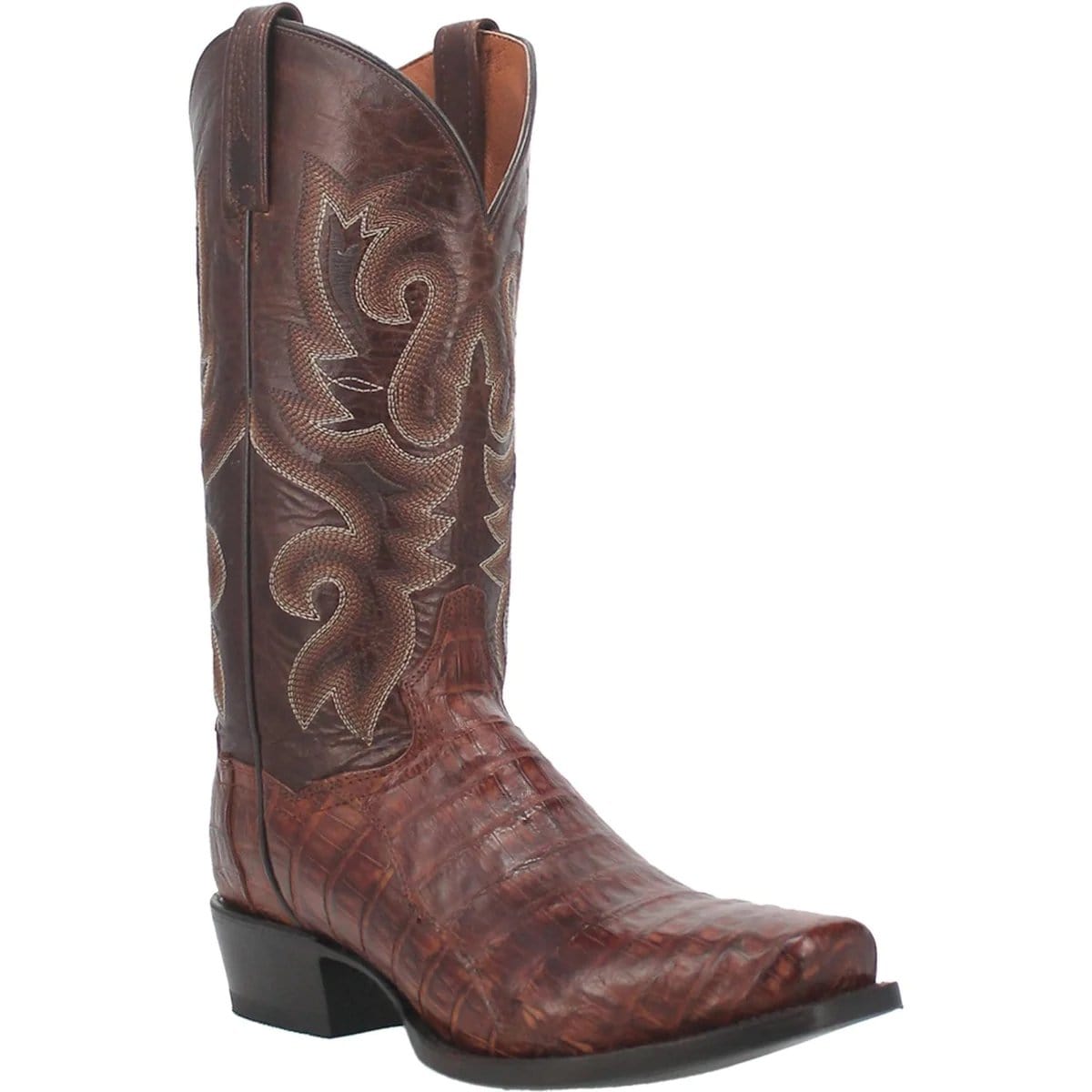 Dan Post Boots Boots Dan Post Men&#39;s Bayou Genuine Caiman Belly Square Toe Boots - Brass