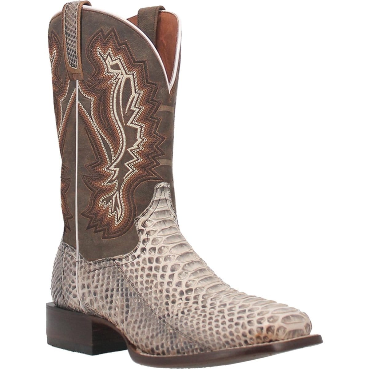 Dan Post Boots Boots Dan Post Men&#39;s Brutus Python Snakeskin Square Toe Boots - Natural