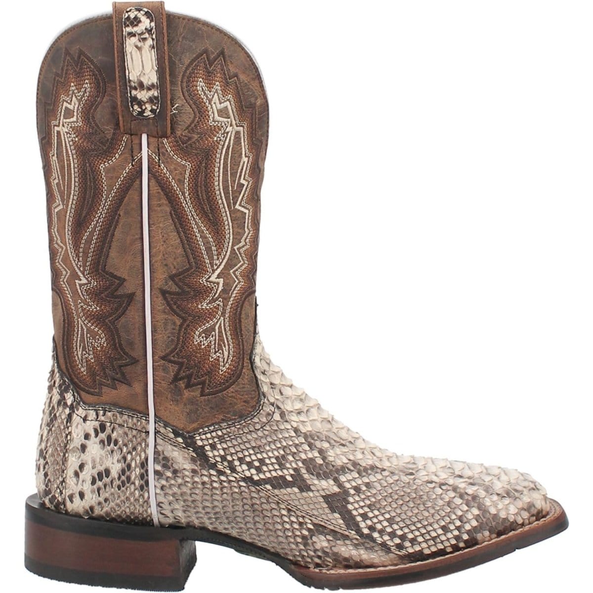 Dan Post Boots Boots Dan Post Men&#39;s Brutus Python Snakeskin Square Toe Boots - Natural