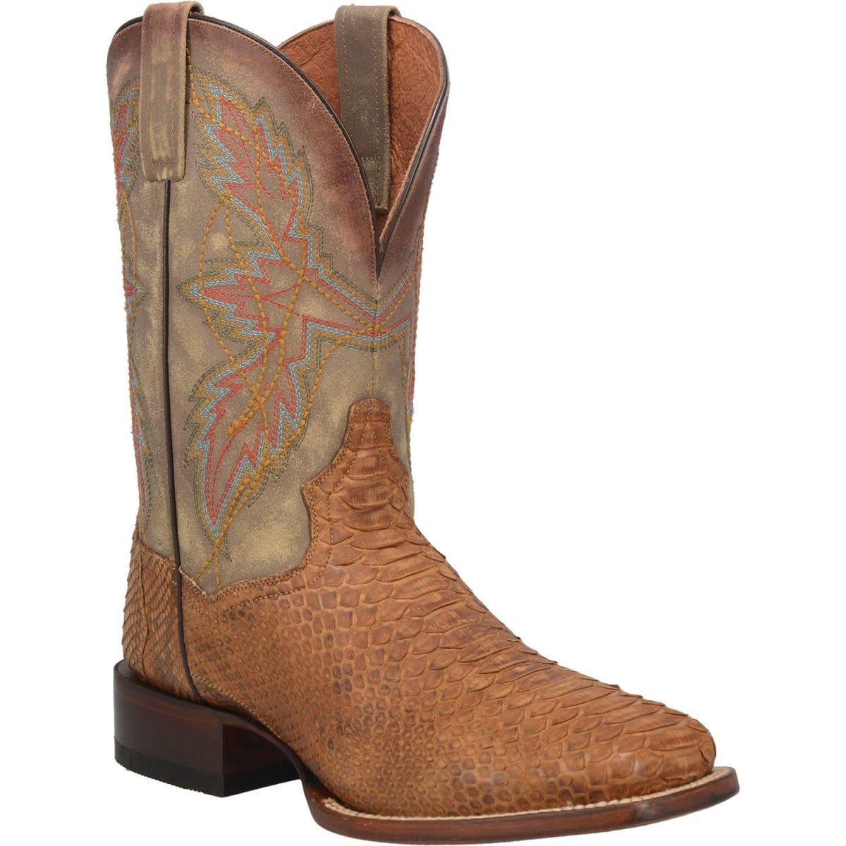 Dan Post Boots Boots Dan Post Men&#39;s Dry Gulch Python Snakeskin Square Toe Boots - Tan DP3996