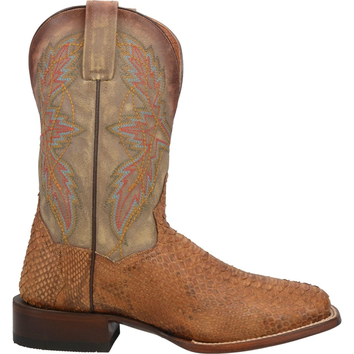 Dan Post Boots Boots Dan Post Men&#39;s Dry Gulch Python Snakeskin Square Toe Boots - Tan DP3996