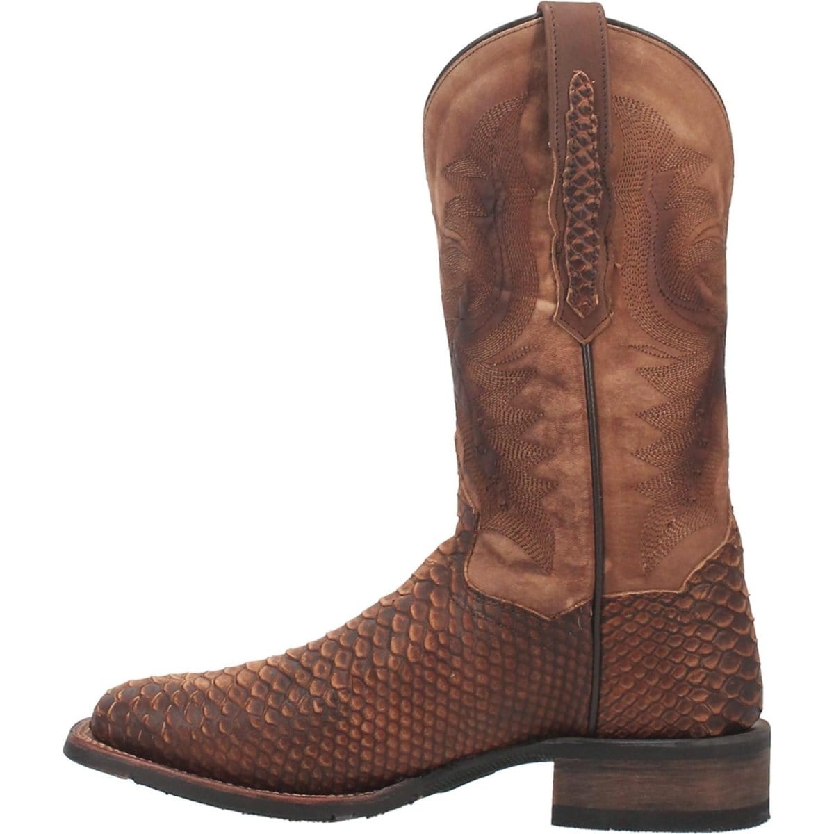 Dan Post Boots Boots Dan Post Men&#39;s KA Python Print Leather Square Toe Boots - Brown