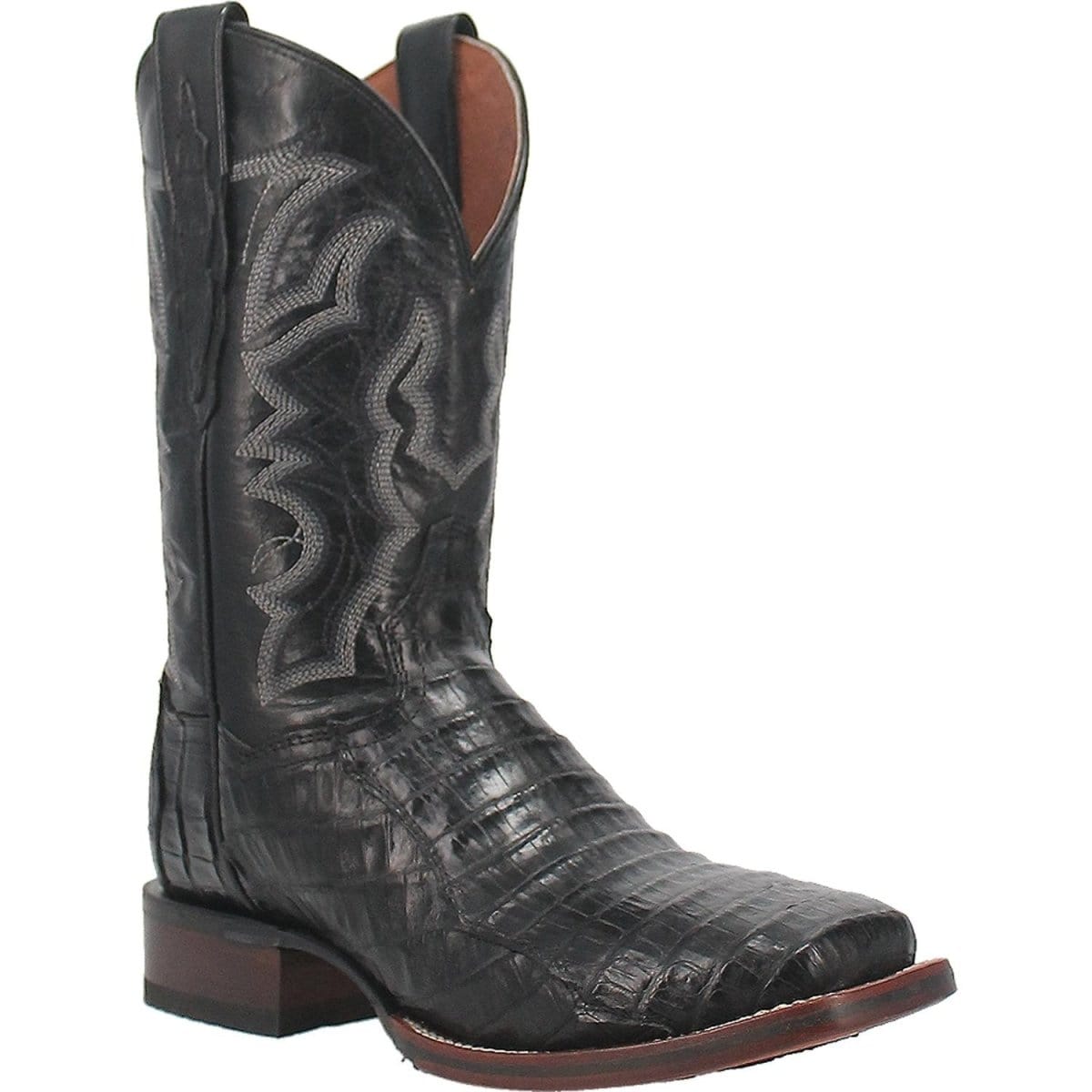 Dan Post Boots Boots Dan Post Men&#39;s Kingsly Genuine Caiman Belly Square Toe Boots - Black