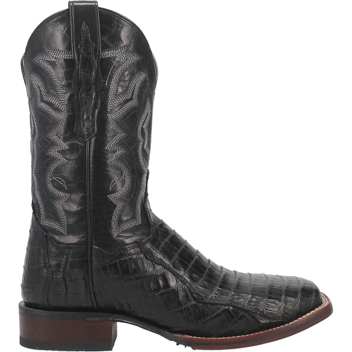 Dan Post Boots Boots Dan Post Men&#39;s Kingsly Genuine Caiman Belly Square Toe Boots - Black