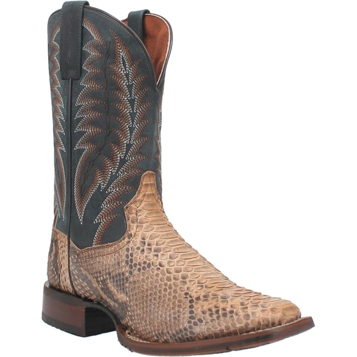 Dan Post Boots Boots Dan Post Men&#39;s Templeton Python Snakeskin Square Toe Boots - Beige DP4183