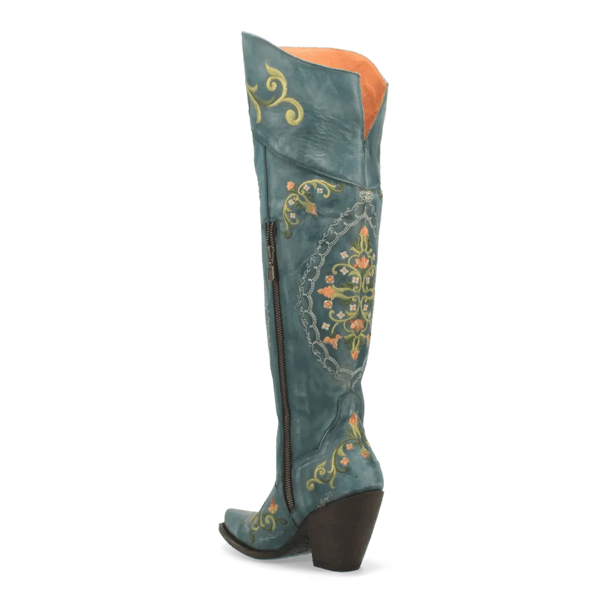 Dan Post Boots Boots Dan Post Women&#39;s Flower Child Snip Toe Leather Tall Boots - Turquoise DP3271