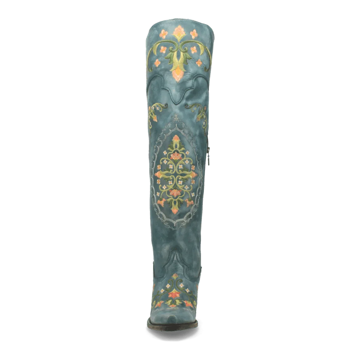 Dan Post Boots Boots Dan Post Women&#39;s Flower Child Snip Toe Leather Tall Boots - Turquoise DP3271