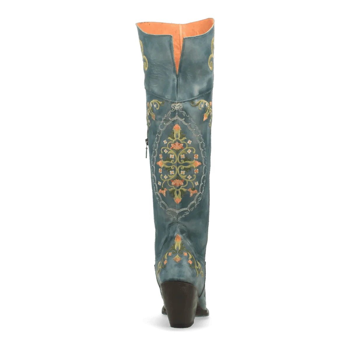 Dan Post Boots Boots Dan Post Women&#39;s Flower Child Snip Toe Leather Tall Boots - Turquoise DP3271