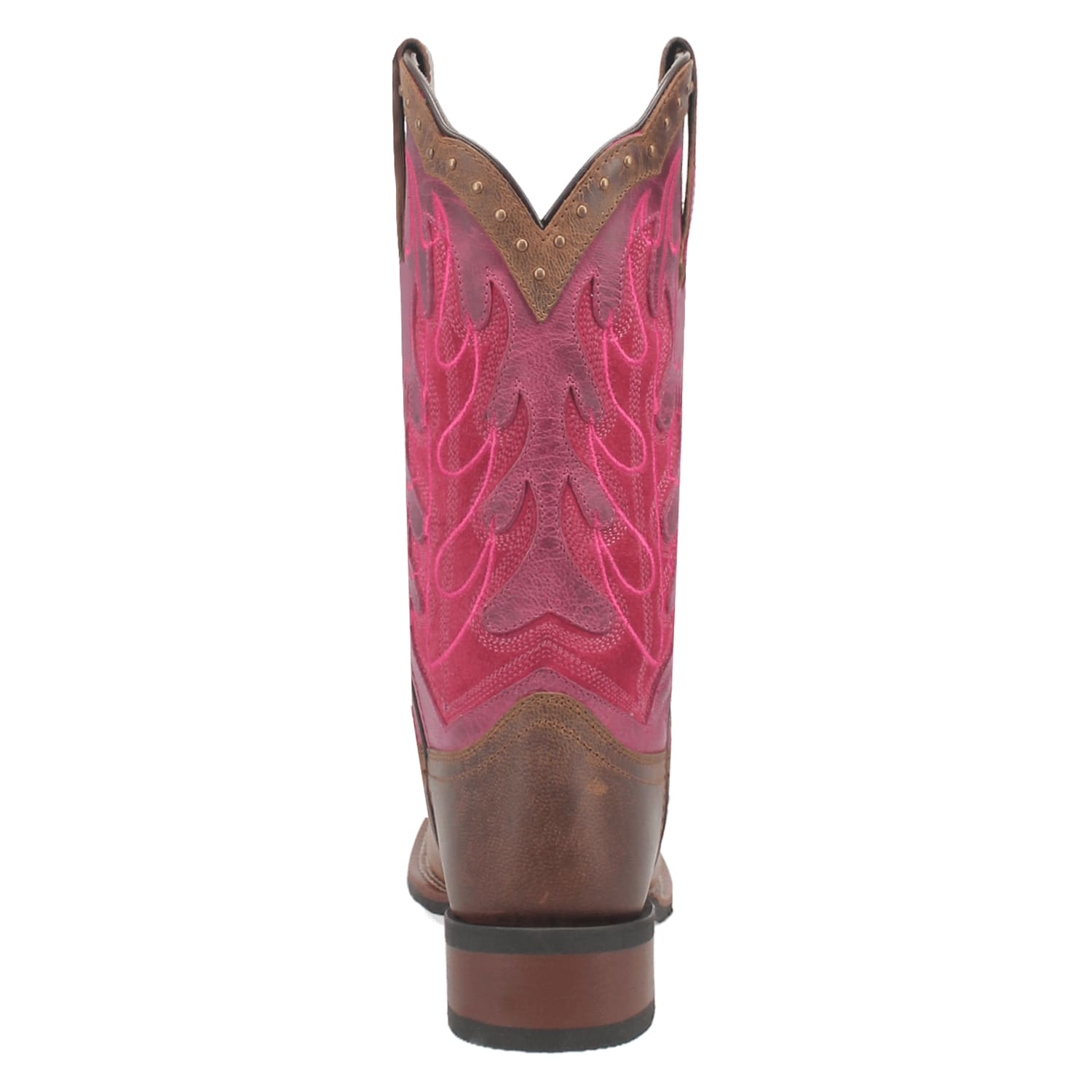 Dan Post Boots Boots Laredo Women's Faye Broad Square Toe Leather Boots - Brown / Pink 3117