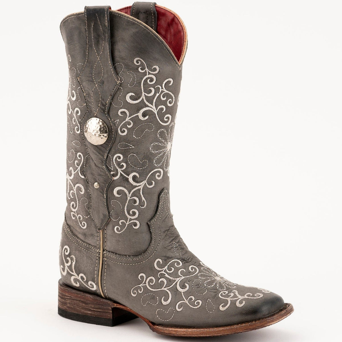 Ferrini Boots Boots Ferrini Women&#39;s Bella Square Toe Boots Handcrafted - Grey/Smoke 8229349