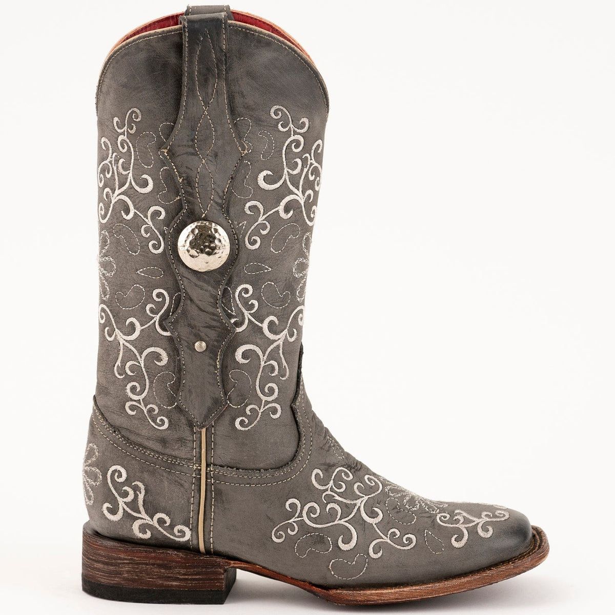 Ferrini Boots Boots Ferrini Women&#39;s Bella Square Toe Boots Handcrafted - Grey/Smoke 8229349