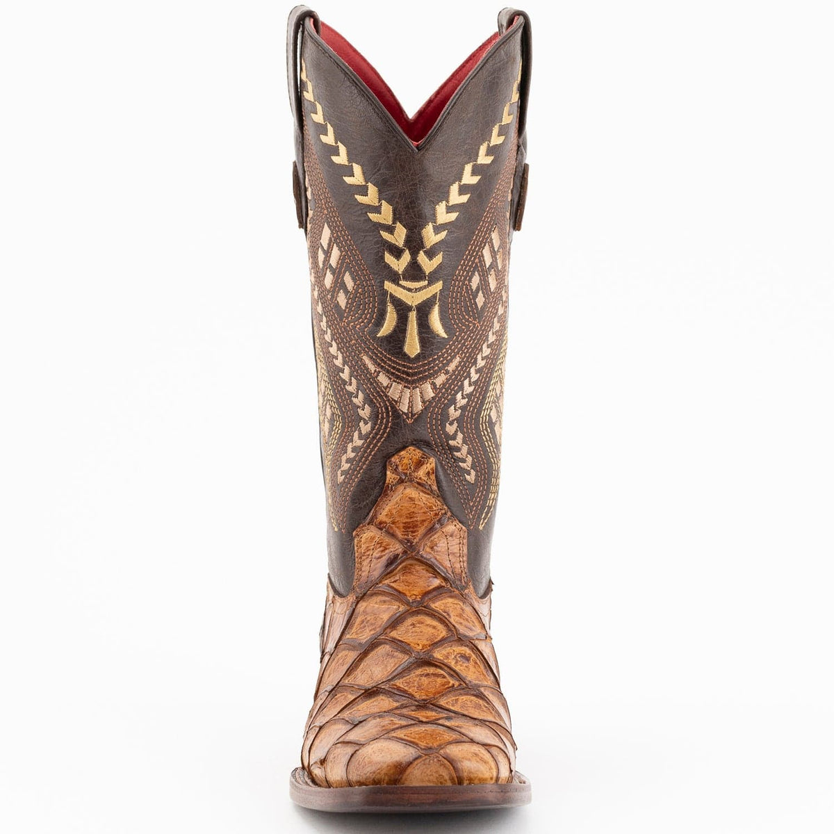 Ferrini Boots Boots Ferrini Women&#39;s Bronco Square Toe Boots Pirarucu Fish Print - Cognac  9339361