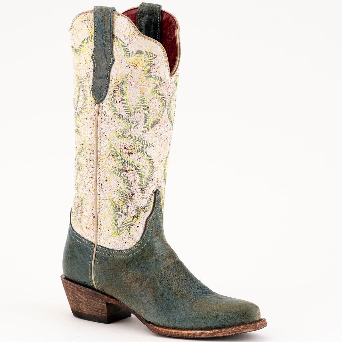 Ferrini Boots Boots Ferrini Women&#39;s Candy Snip Toe Boots Handcrafted - Teal/Cream  8366143