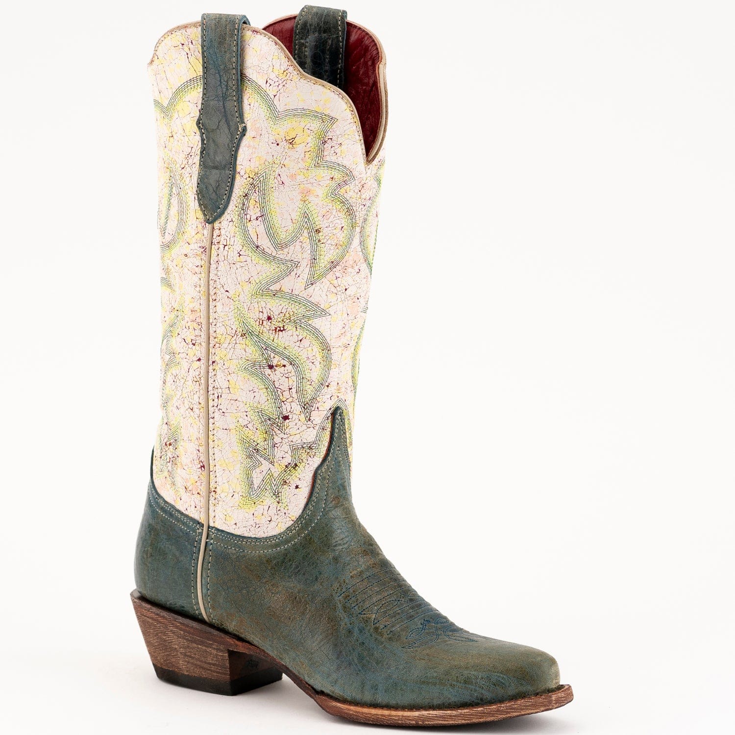 Ferrini Boots Boots Ferrini Women's Candy Snip Toe Boots Handcrafted - Teal/Cream  8366143