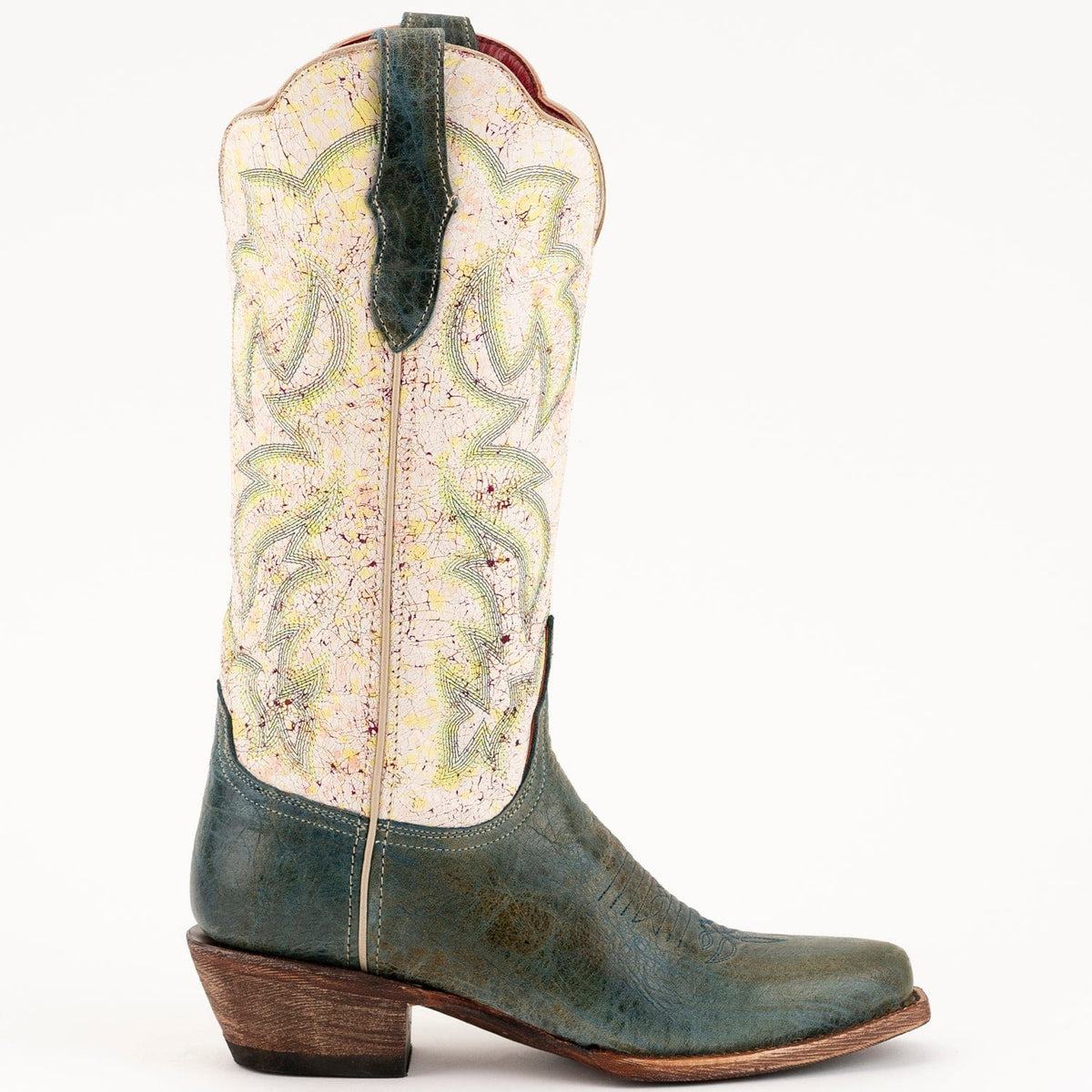 Ferrini Boots Boots Ferrini Women&#39;s Candy Snip Toe Boots Handcrafted - Teal/Cream  8366143