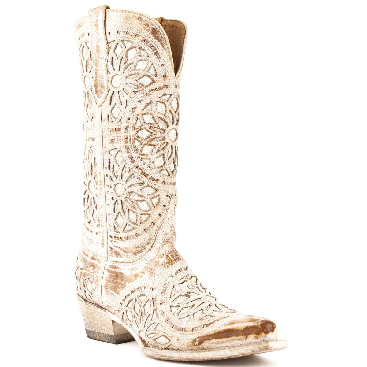 Ferrini Boots Boots Ferrini Women&#39;s Mandala Snip Toe Boots Handcrafted - Shaby Chic Brown  8176110