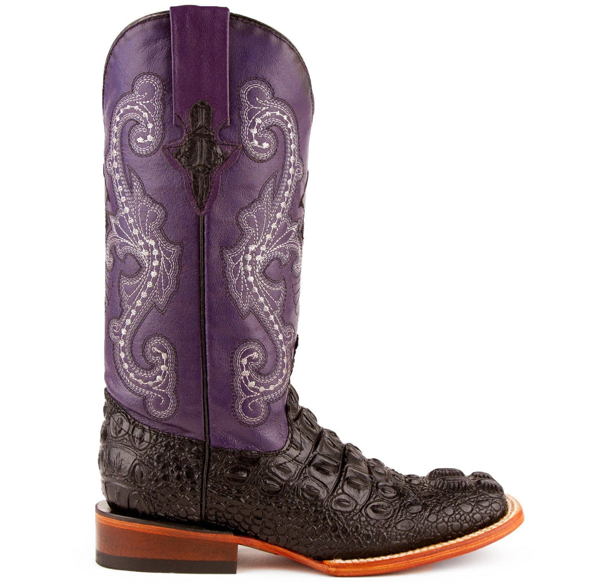 Ferrini Boots Boots Ferrini Women&#39;s Rancher Square Toe Boots Crocodile Print - Black/Purple 9049304