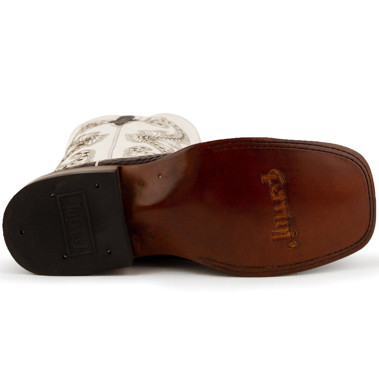 Ferrini Boots Boots Ferrini Women's Rancher Square Toe Boots Crocodile Print - Chocolate/White  9049309