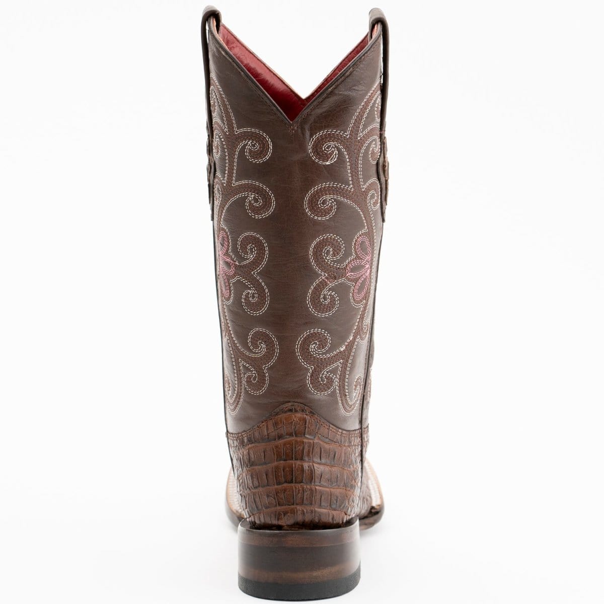 Ferrini Boots Boots Ferrini Women&#39;s Stampede Square Toe Boots Crocodile Print - Rust Brown 9039323