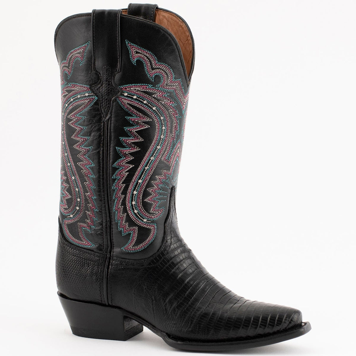 Ferrini Boots Boots Ferrini Women&#39;s Taylor Snip Toe Genuine Lizard Boots - Black 8116104